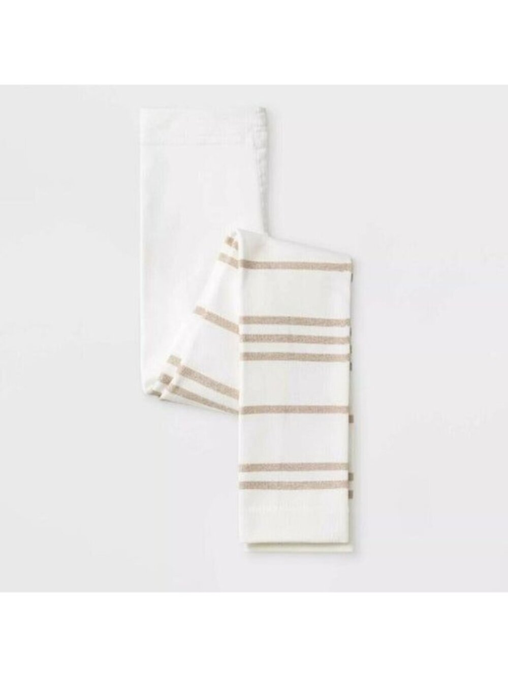 Cat & Jack Girls Fleece Lined Footless Leggings Cream Striped